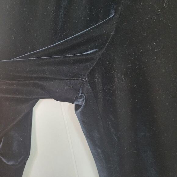 Norton Studio Pants Womens XL Black Velvet Velour Wide Leg Pull On Lounge Gothic - Picture 8 of 16